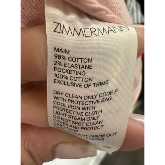 Zimmermann Cotton Blend Twill Wavelength Oversized Jacket Pink Women's Size 1 - Picture 6 of 6